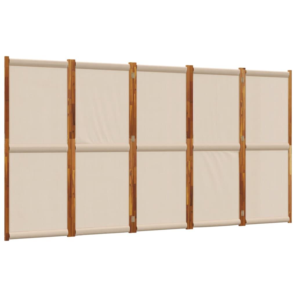 Biombo divisor de 5 paneles gris antracita 250x180 cm