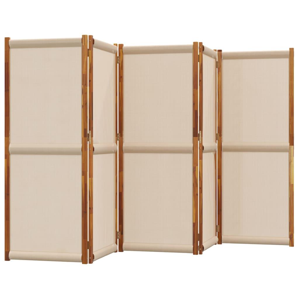 Biombo divisor de 5 paneles gris antracita 250x180 cm