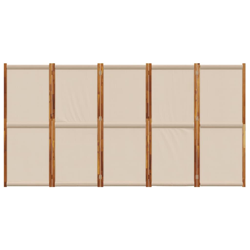 Biombo divisor de 5 paneles gris antracita 250x180 cm