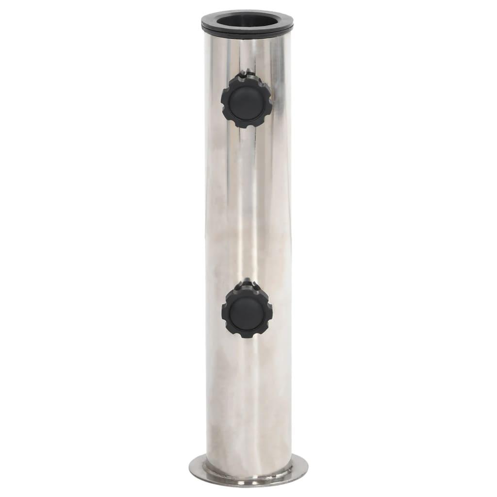 Base de sombrilla para mástil Ø38/48 mm acero inoxidable plata