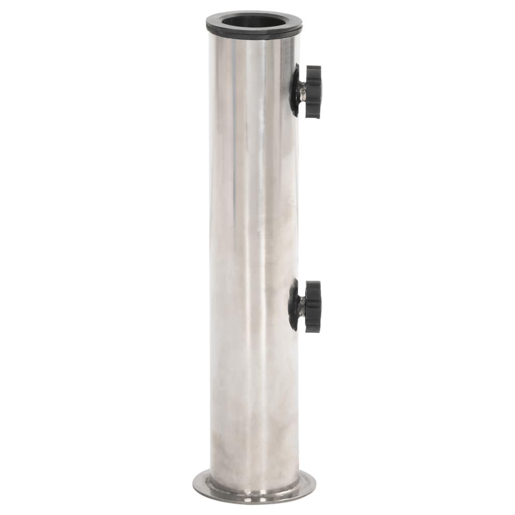 Base de sombrilla para mástil Ø38/48 mm acero inoxidable plata