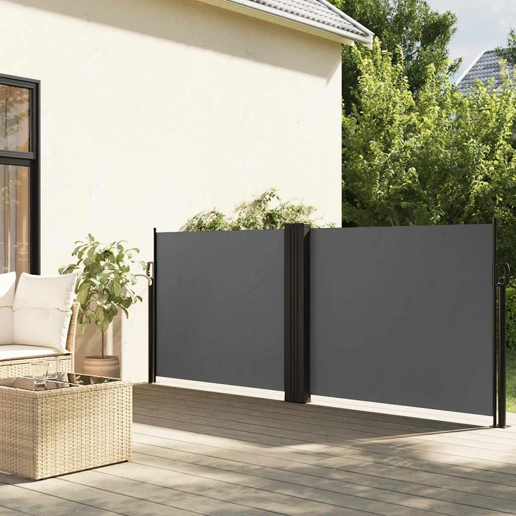 Toldo lateral retráctil gris antracita 120x1200 cm