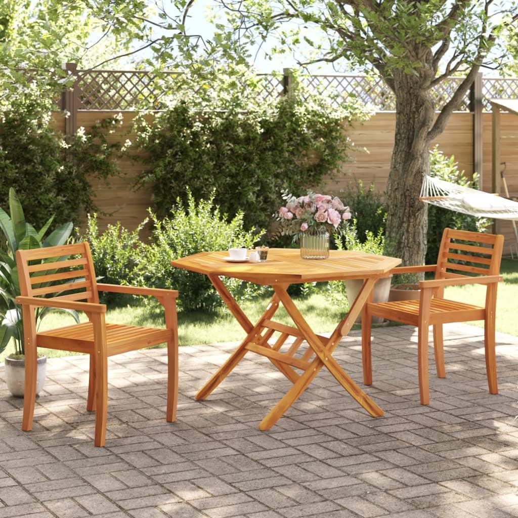 Sillas de jardín 2 uds madera maciza
