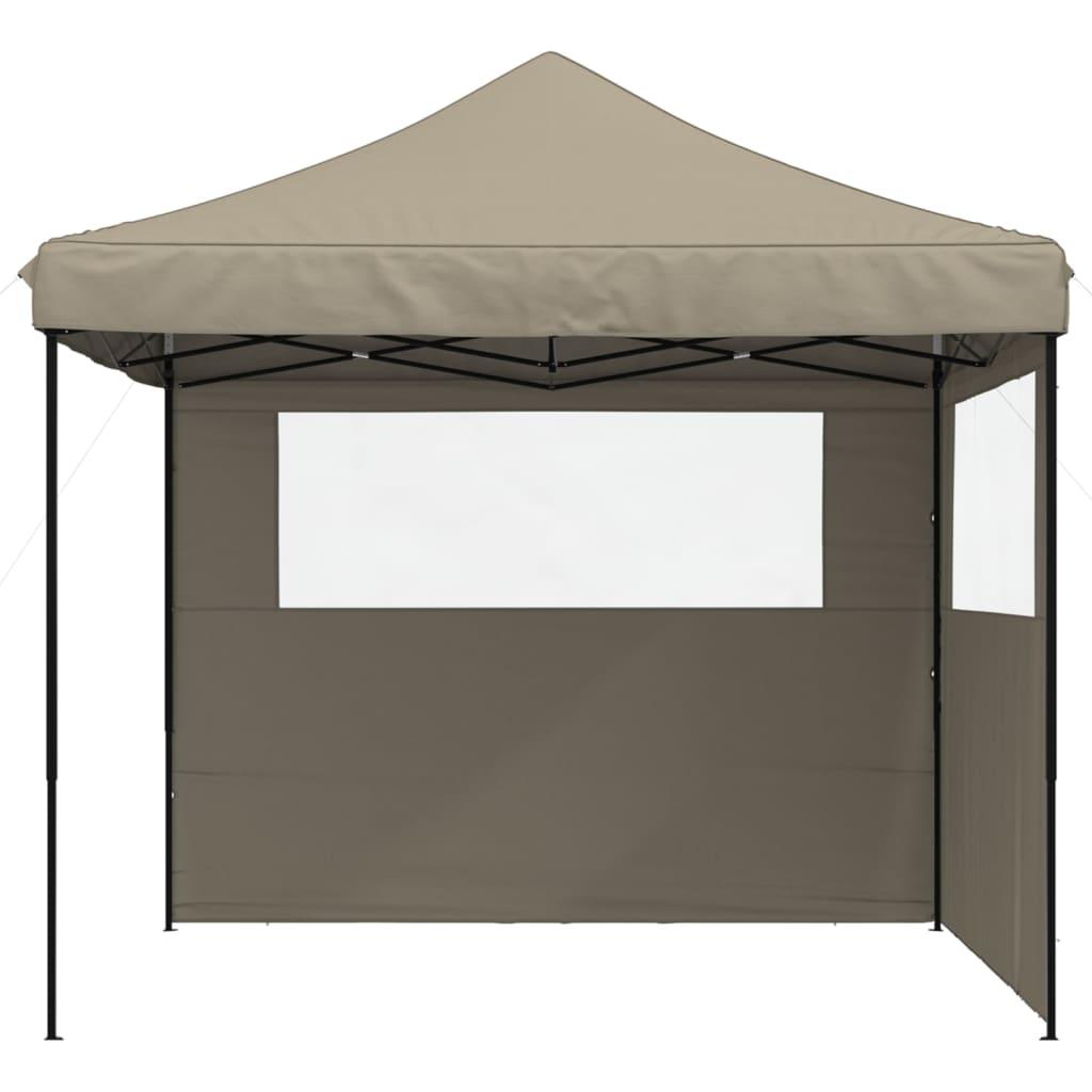 Tienda de fiesta plegable Pop-Up con 2 paredes laterales beige