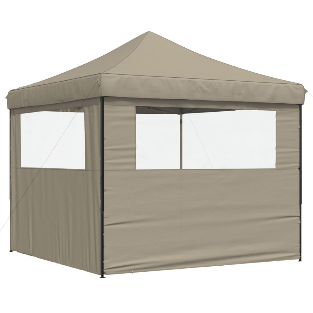 Tienda de fiesta plegable Pop-Up con 2 paredes laterales beige