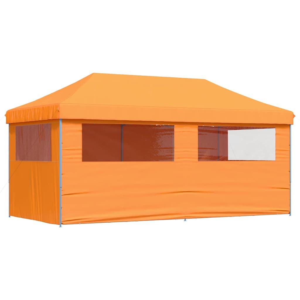Tienda de fiesta plegable Pop-Up con 4 paredes laterales marrón