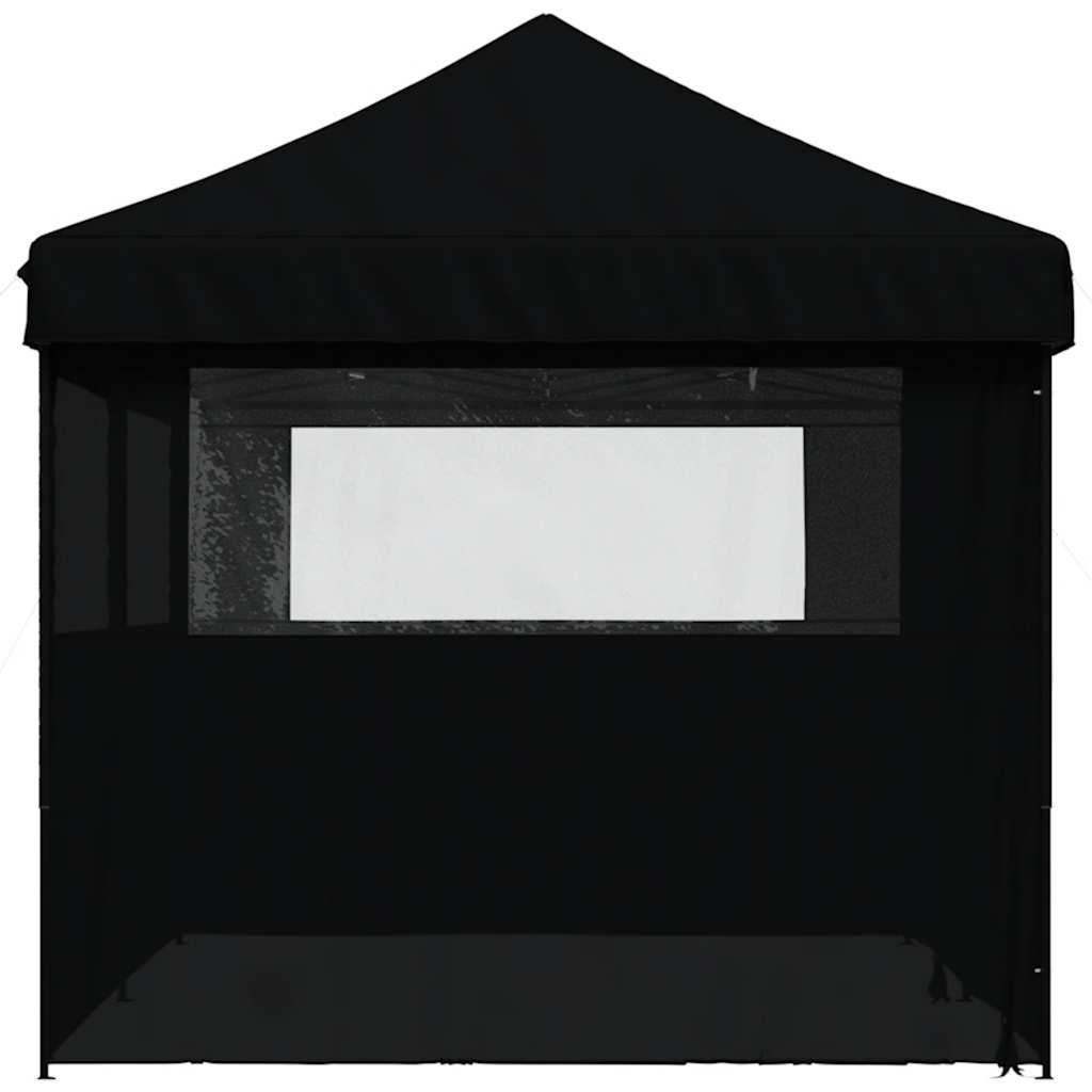 Tienda de fiesta plegable Pop-Up con 4 paredes laterales negra
