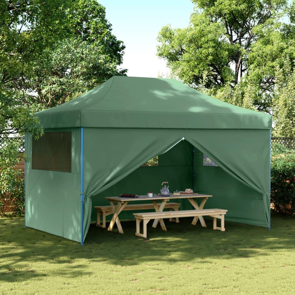 Tienda de fiesta plegable Pop-Up con 4 paredes laterales marrón