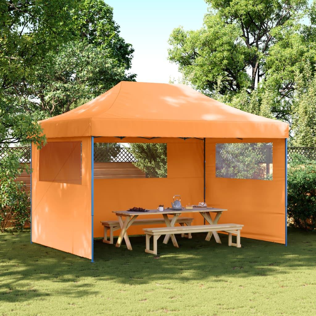Tienda de fiesta plegable Pop-Up con 3 paredes laterales marrón
