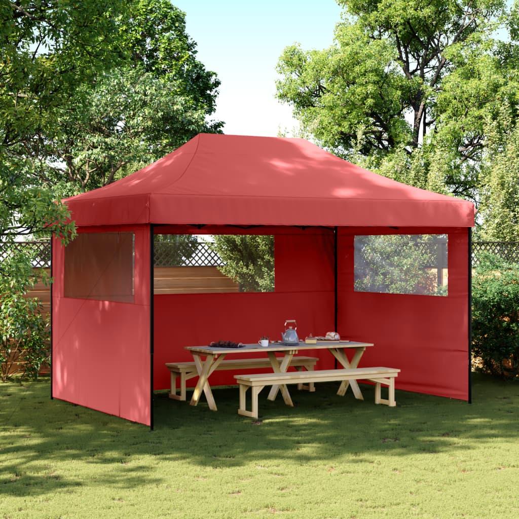 Tienda de fiesta plegable Pop-Up con 3 paredes laterales marrón