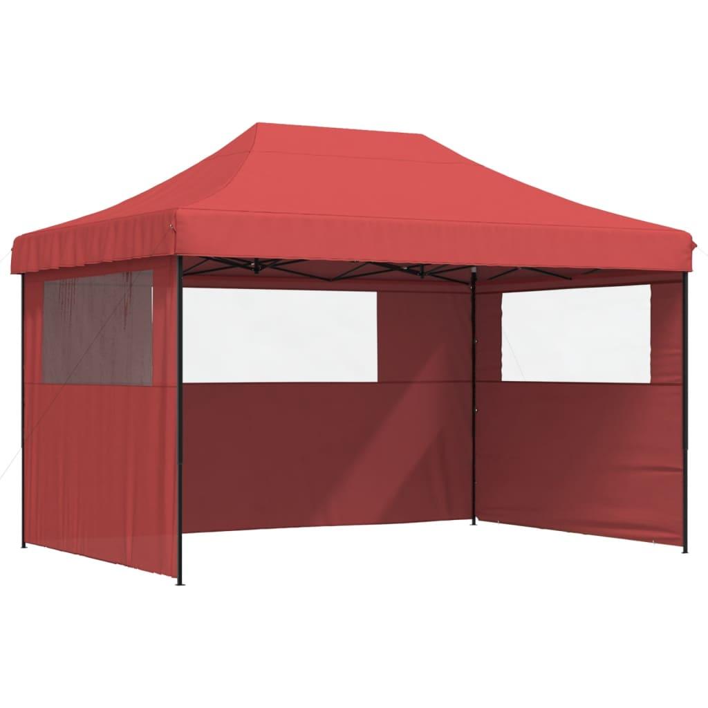 Tienda de fiesta plegable Pop-Up con 3 paredes laterales marrón