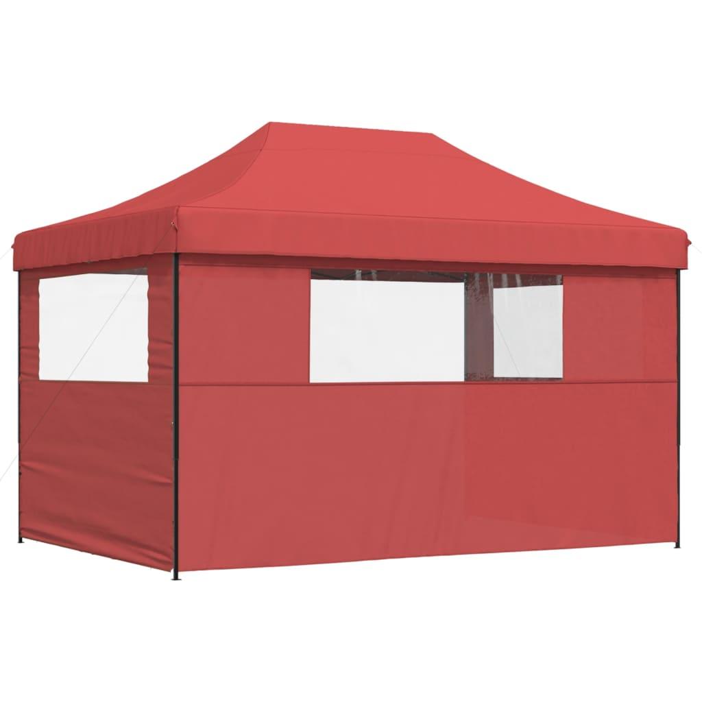 Tienda de fiesta plegable Pop-Up con 3 paredes laterales marrón