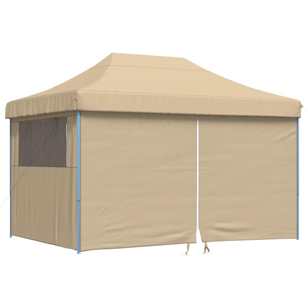 Tienda de fiesta plegable Pop-Up con 4 paredes laterales marrón