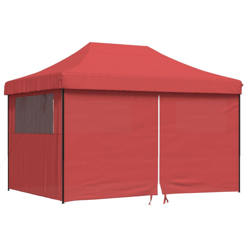 Tienda de fiesta plegable Pop-Up con 4 paredes laterales marrón