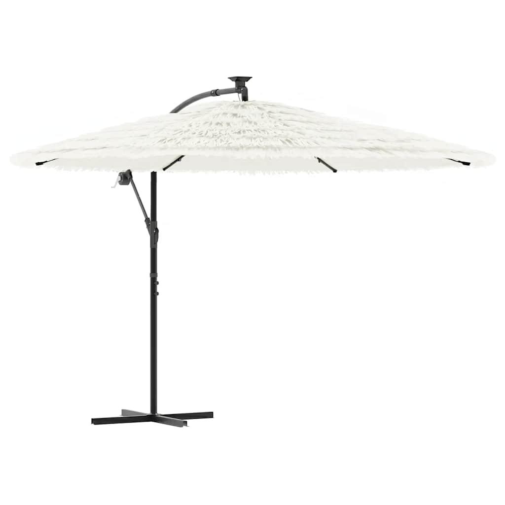 Sombrilla de jardín con poste de acero blanca 223x223x213 cm