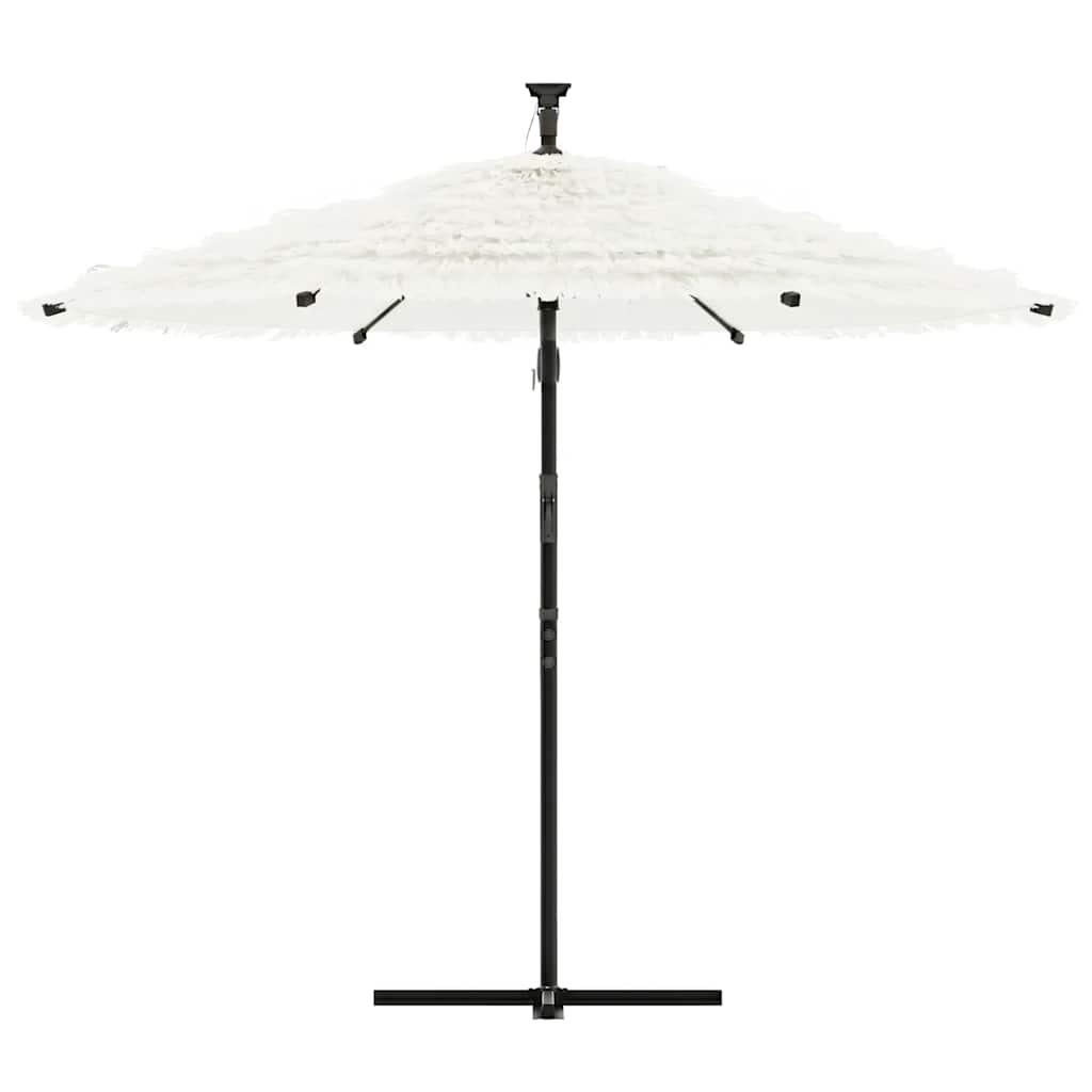 Sombrilla de jardín con poste de acero blanca 223x223x213 cm