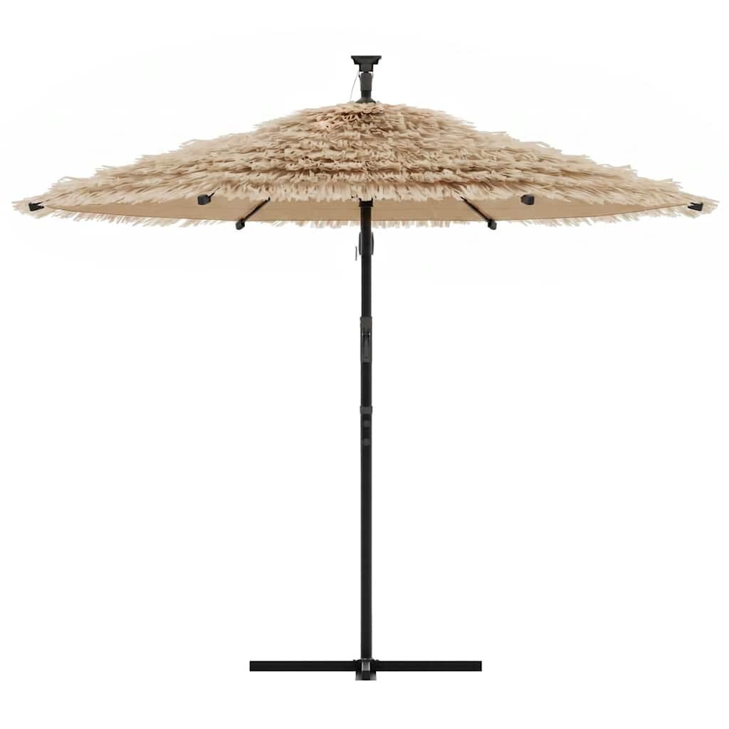 Sombrilla de jardín con LEDs poste acero marrón 269x269x235 cm