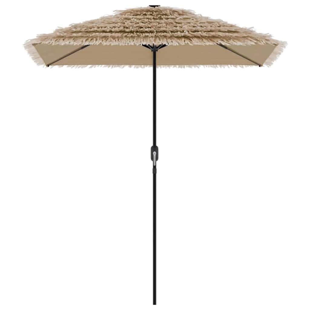 Sombrilla de jardín con LEDs poste acero marrón 269x269x235 cm