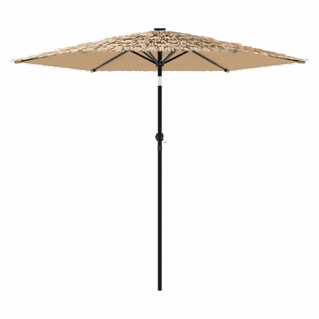 Sombrilla de jardín con LEDs poste acero marrón 269x269x235 cm