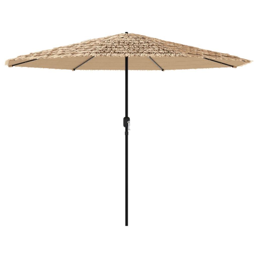 Sombrilla de jardín con LEDs poste acero marrón 269x269x235 cm