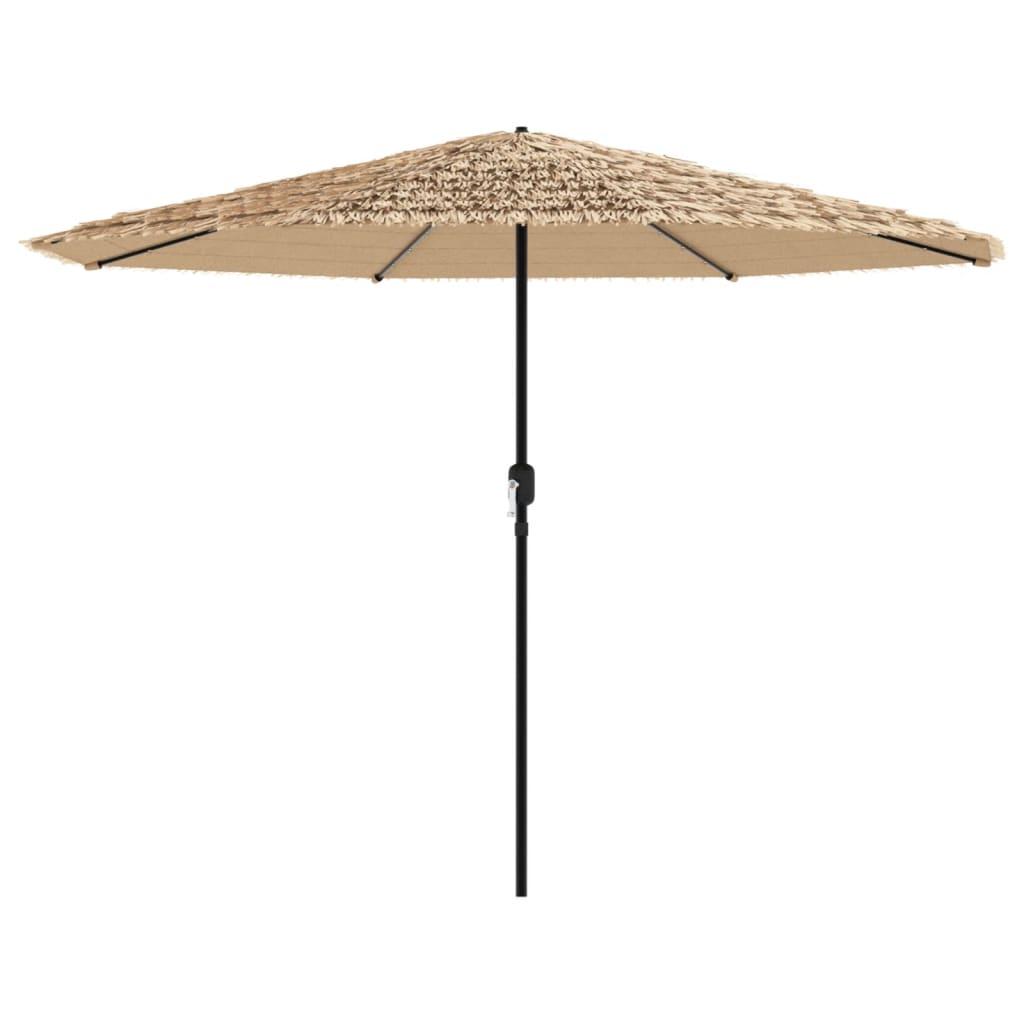 Sombrilla de jardín con LEDs poste acero marrón 269x269x235 cm
