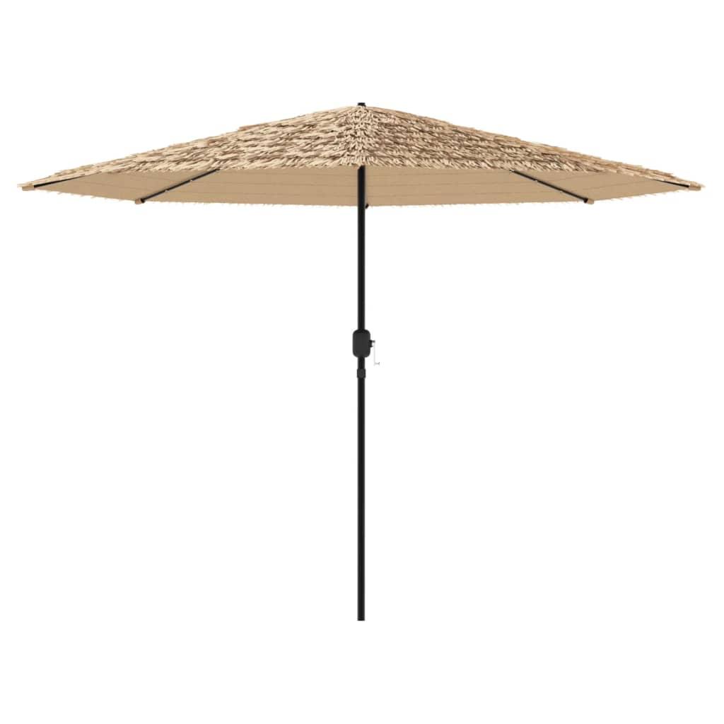 Sombrilla de jardín con LEDs poste acero marrón 269x269x235 cm