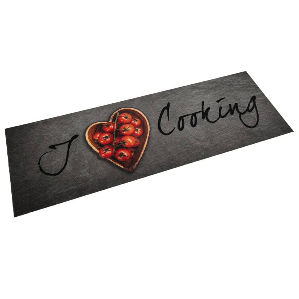 Alfombra de cocina lavable terciopelo texto Cooking 45x150 cm