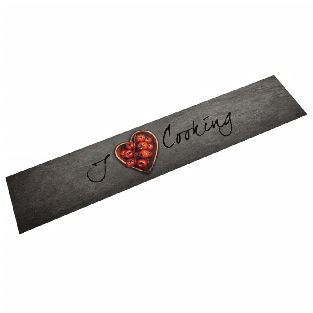 Alfombra de cocina lavable terciopelo texto Cooking 45x150 cm
