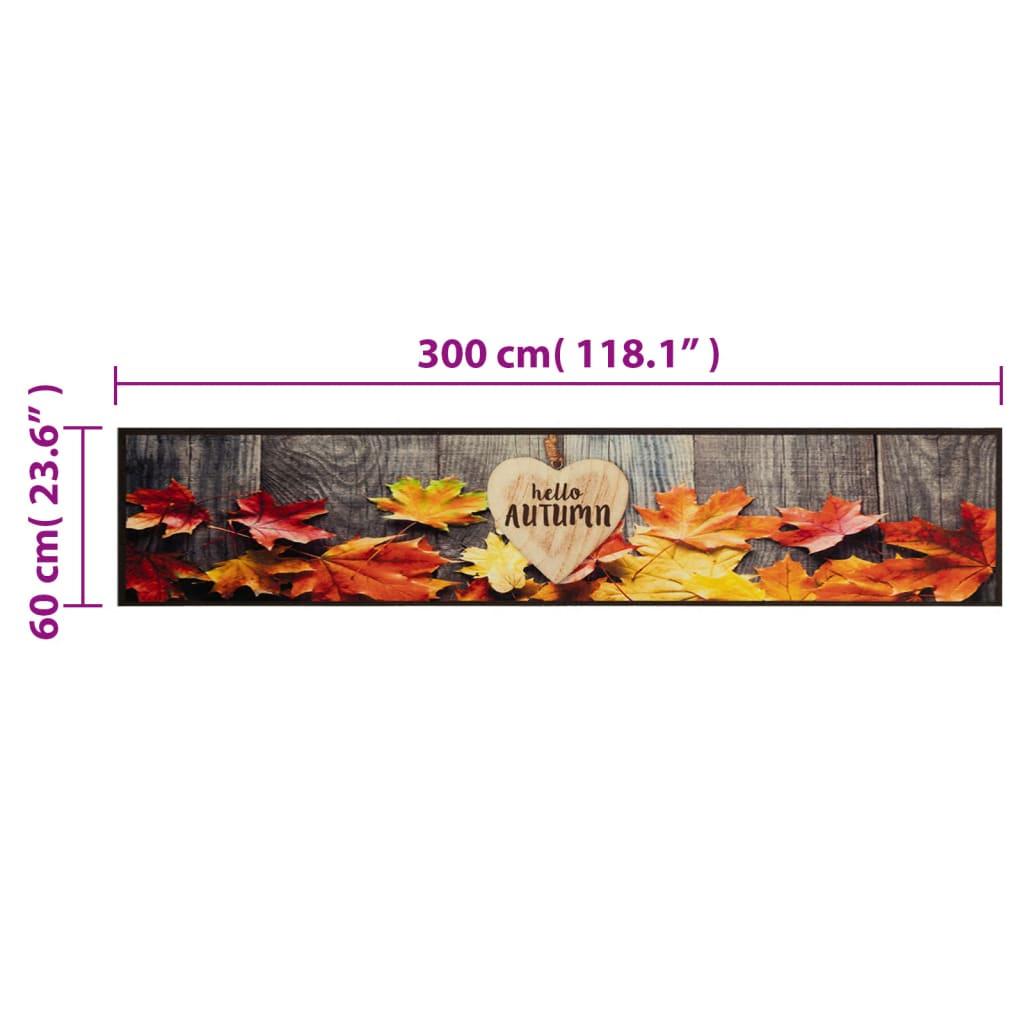 Alfombra de cocina lavable terciopelo otoño 60x300 cm