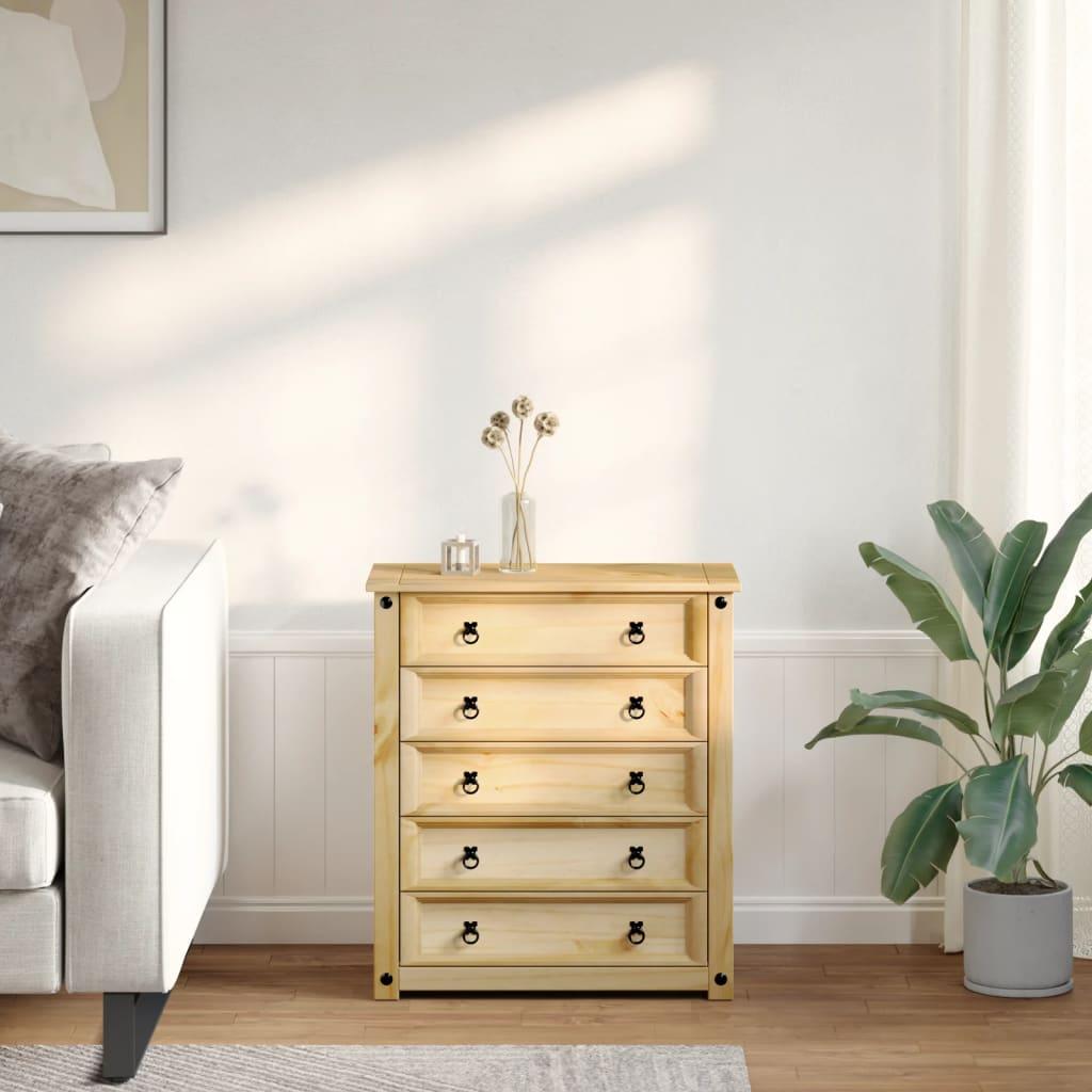 Cómoda cajonera Corona madera maciza de pino