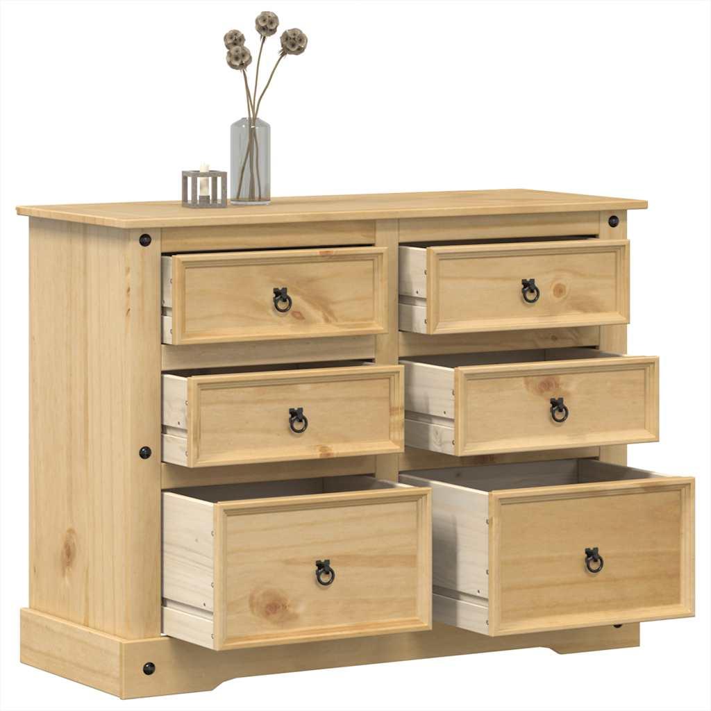 Cómoda cajonera Corona madera maciza de pino