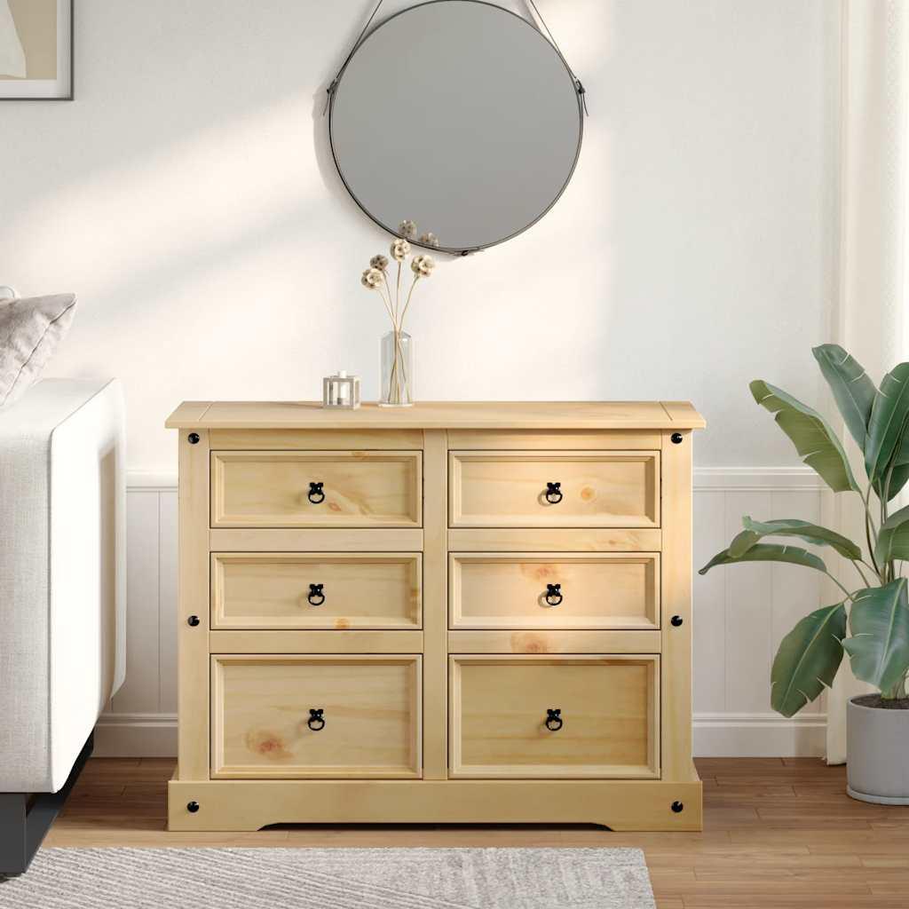Cómoda cajonera Corona madera maciza de pino