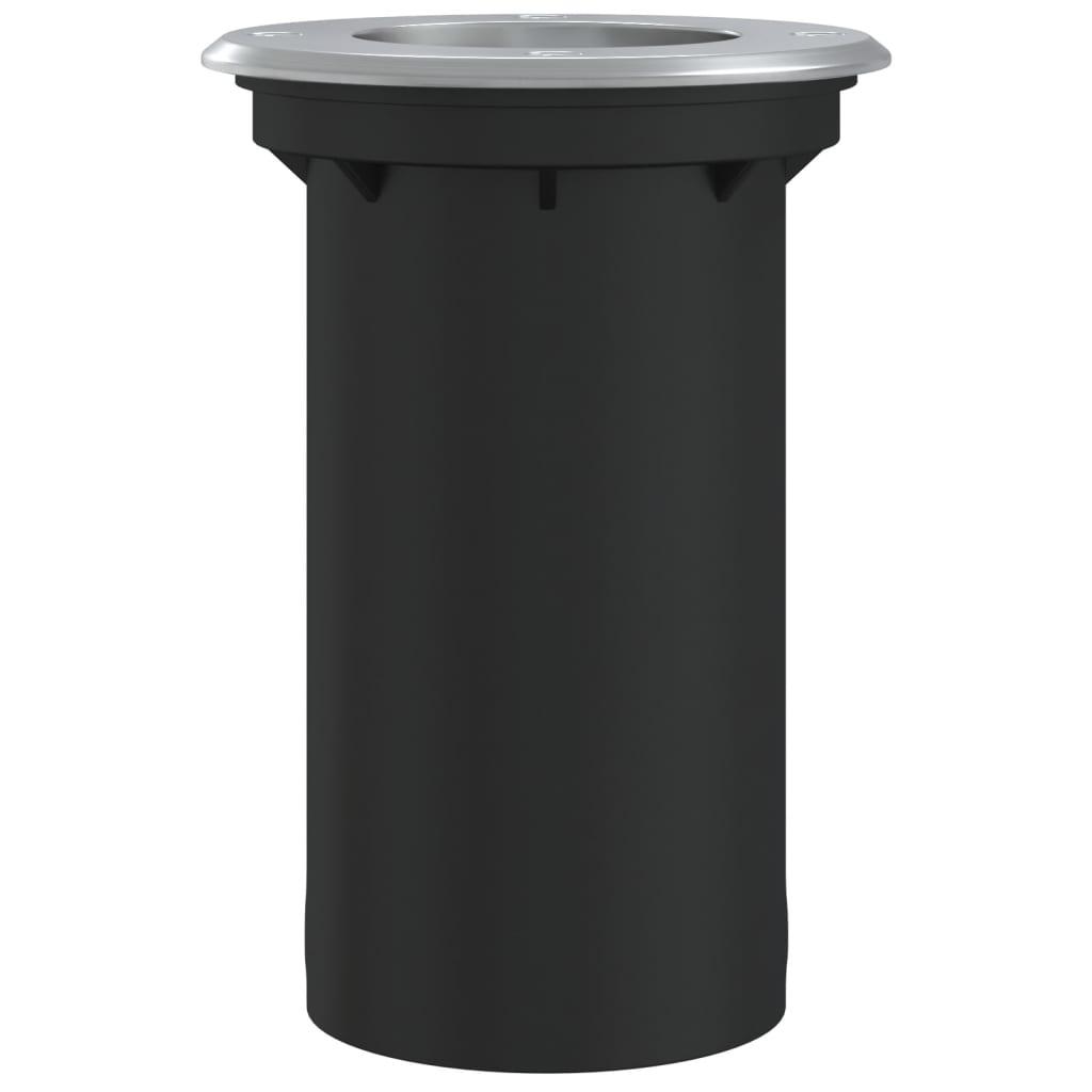 Foco de suelo exterior redondo aluminio negro 10,5x10,5 cm