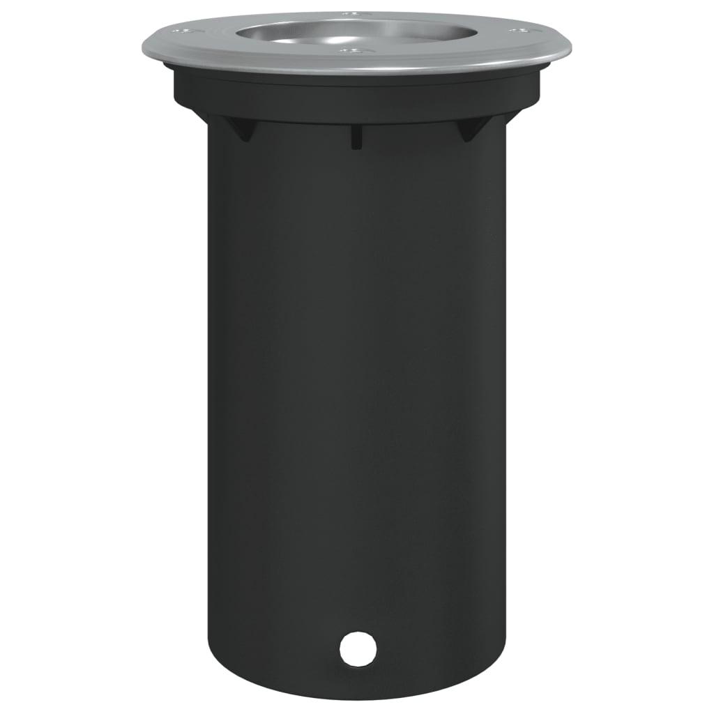 Foco de suelo exterior redondo aluminio negro 10,5x10,5 cm