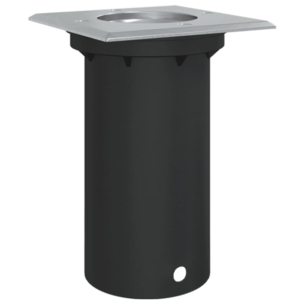 Foco de suelo de exterior cuadrado aluminio negro 10,5x10,5 cm