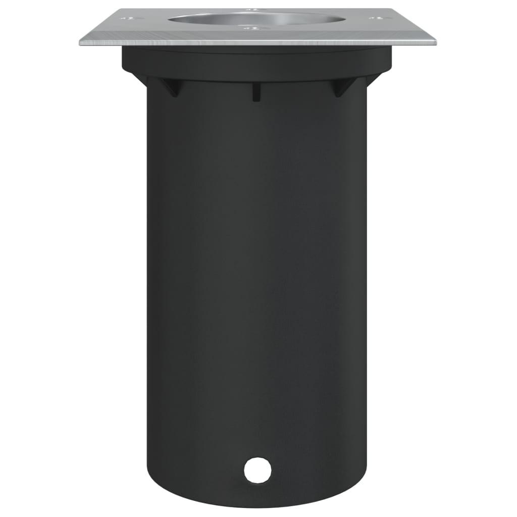 Foco de suelo de exterior cuadrado aluminio negro 10,5x10,5 cm