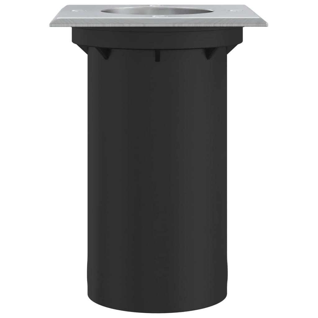 Foco de suelo de exterior cuadrado aluminio negro 10,5x10,5 cm