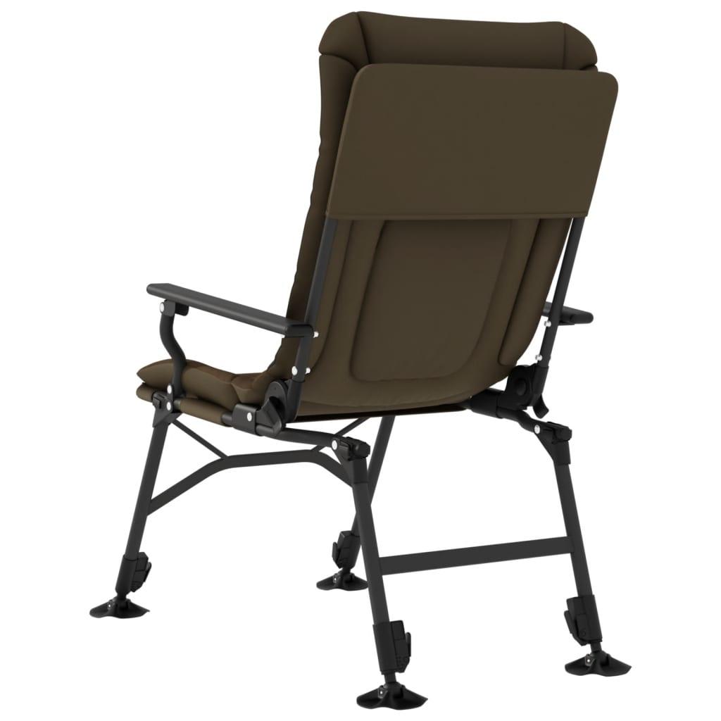 Silla de pesca con reposabrazos plegable taupe