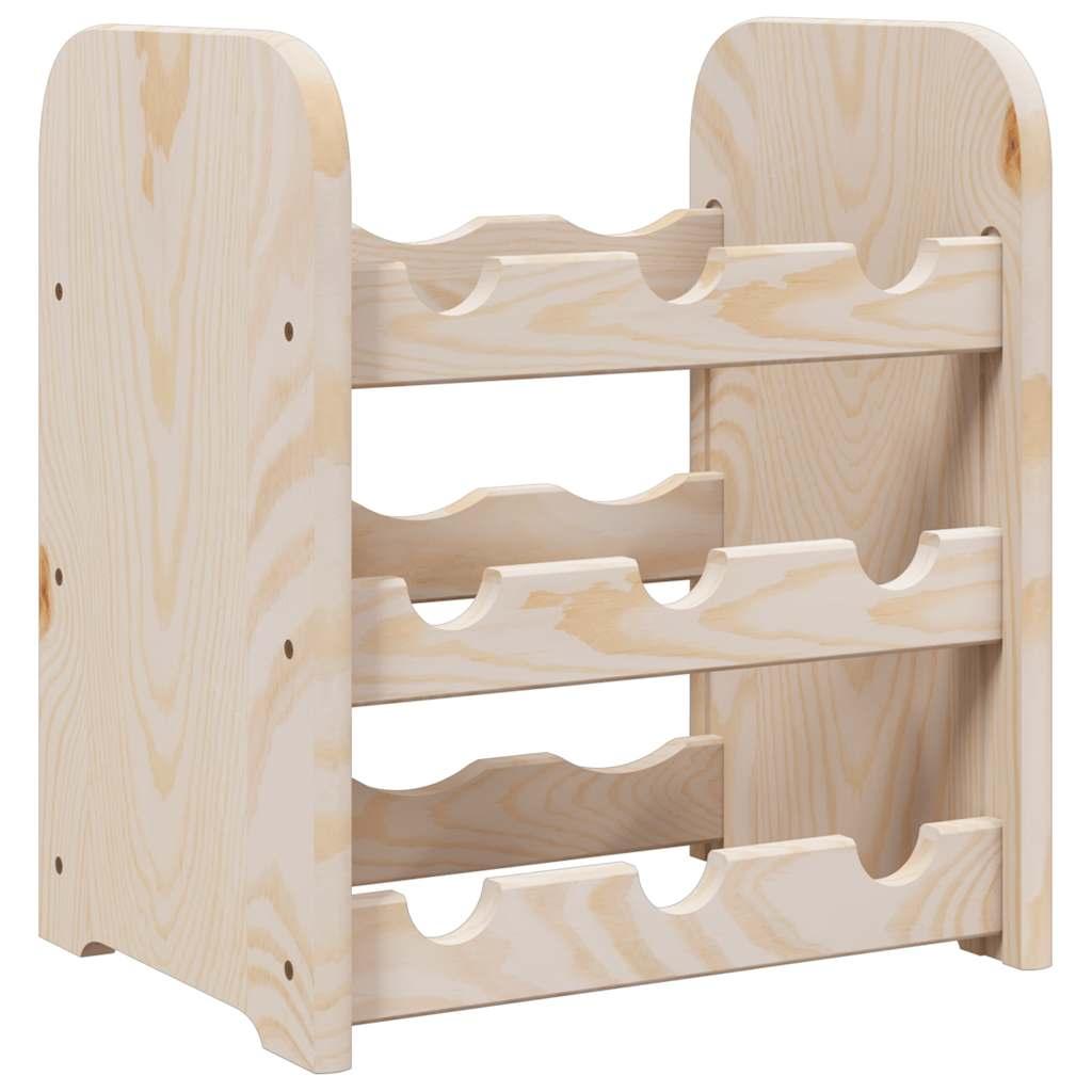 Botellero madera maciza de pino blanco 23x34x61 cm