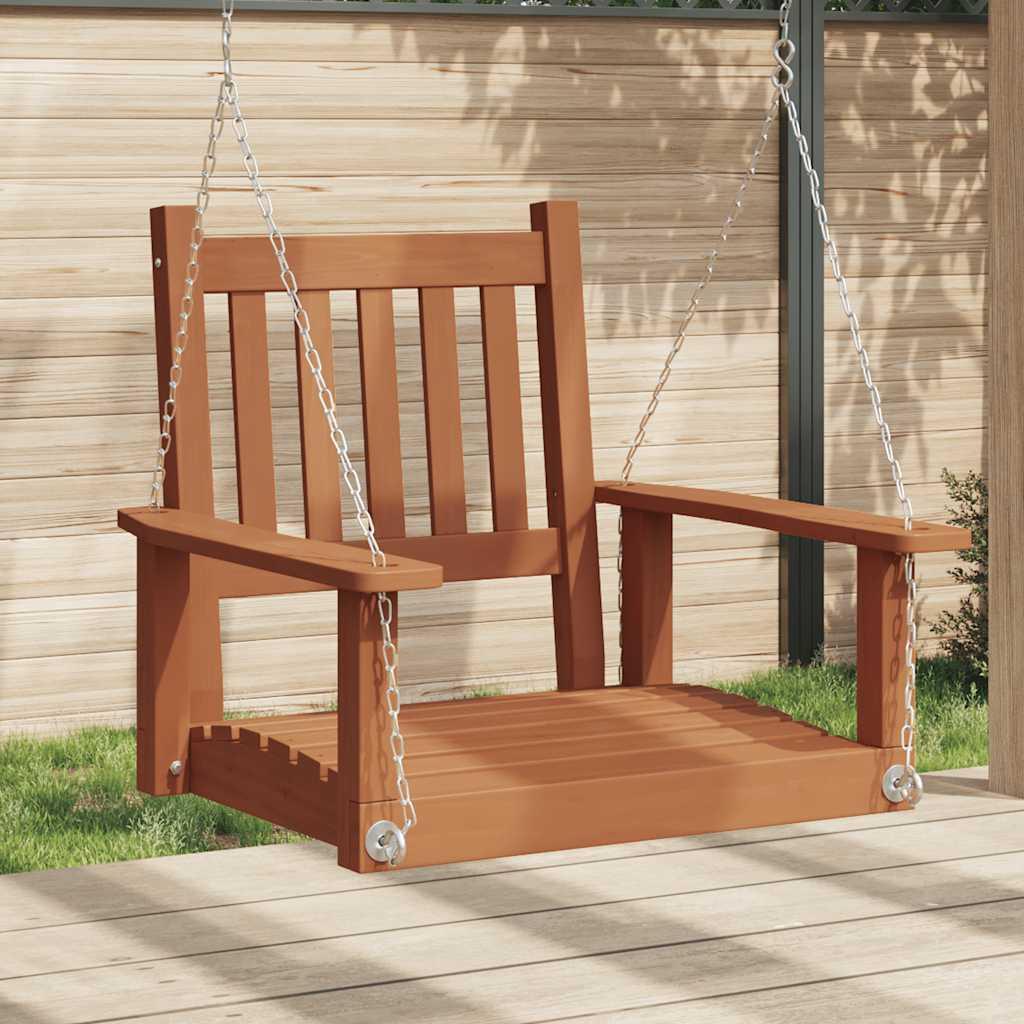 Silla columpio jardín con cadenas de metal madera abeto