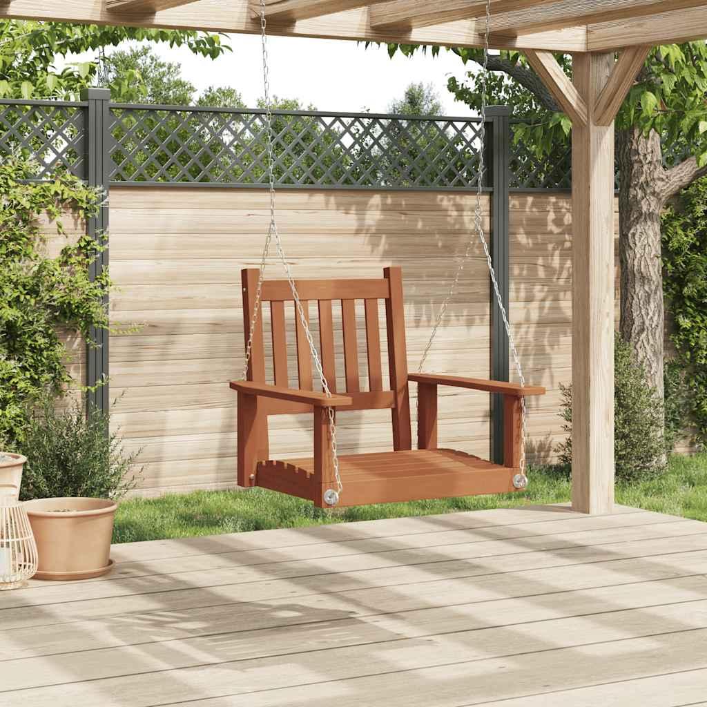 Silla columpio jardín con cadenas de metal madera abeto