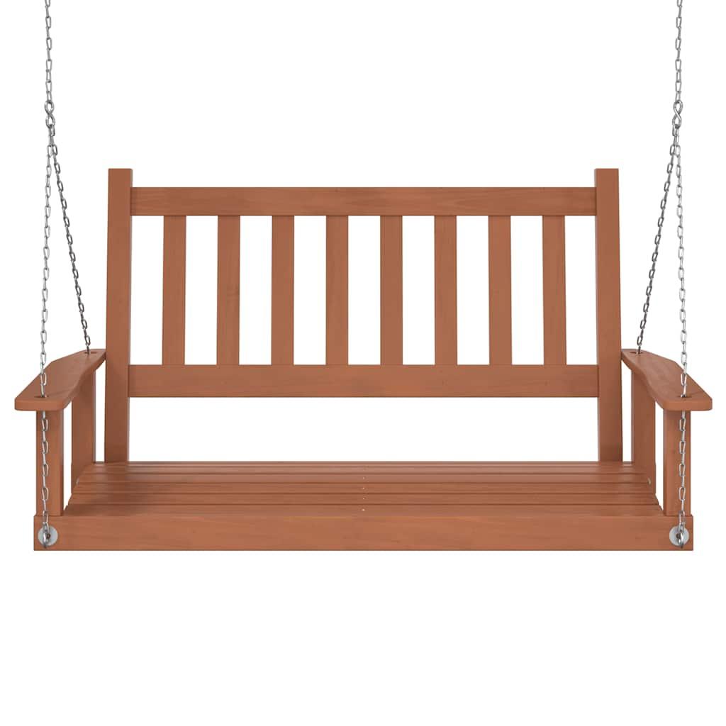 Banco columpio jardín con cadenas de metal madera abeto marrón