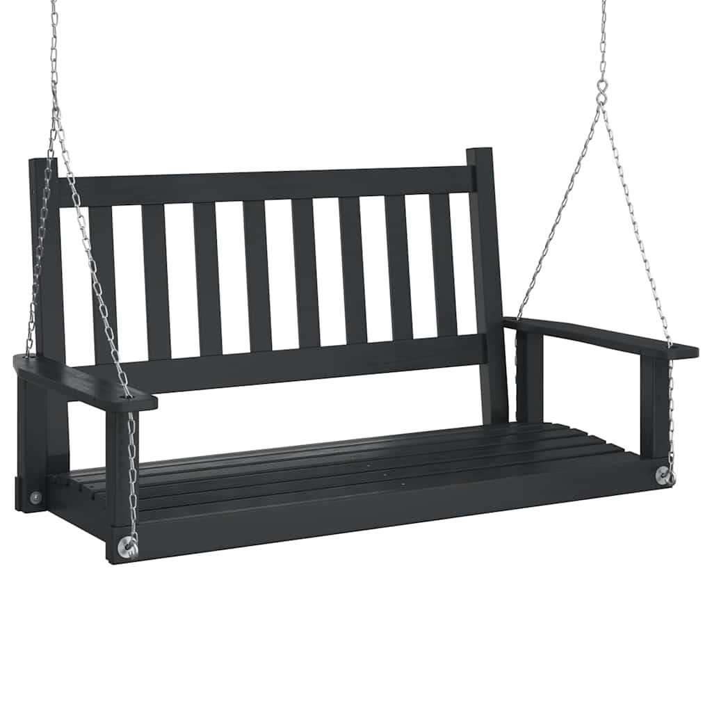 Banco columpio jardín con cadenas de metal madera abeto marrón