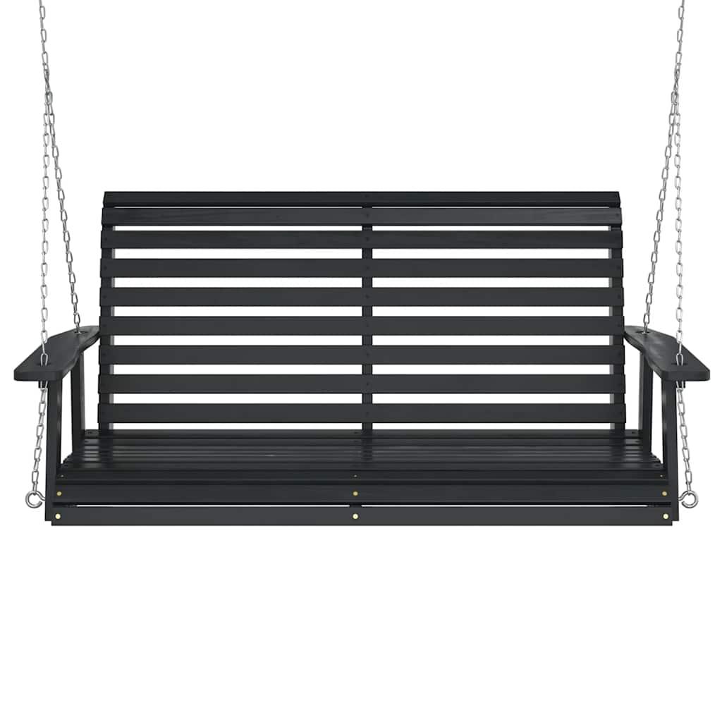 Banco columpio jardín con cadenas de metal madera abeto marrón