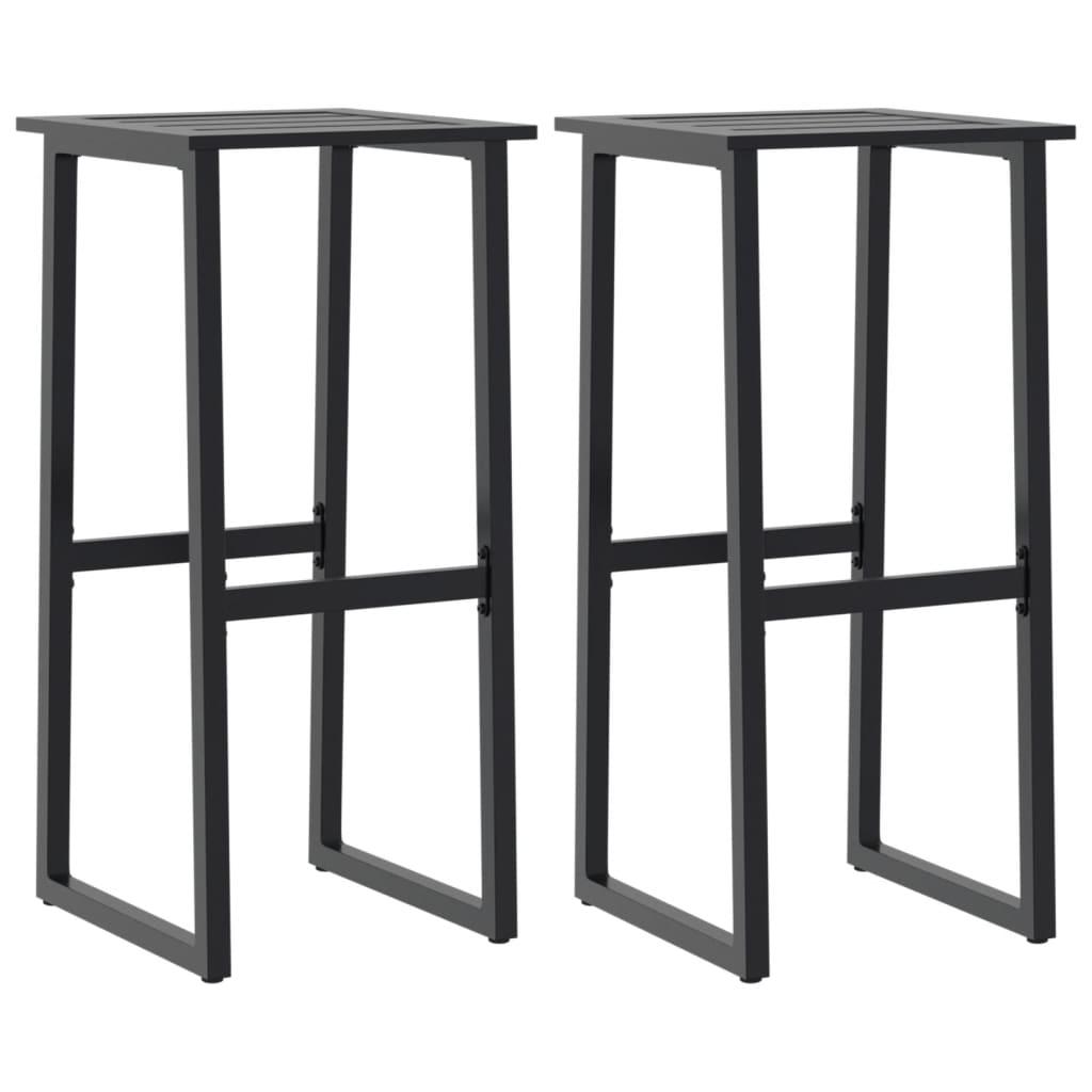 Taburetes de bar 2 unidades acero negro 38x38x80 cm