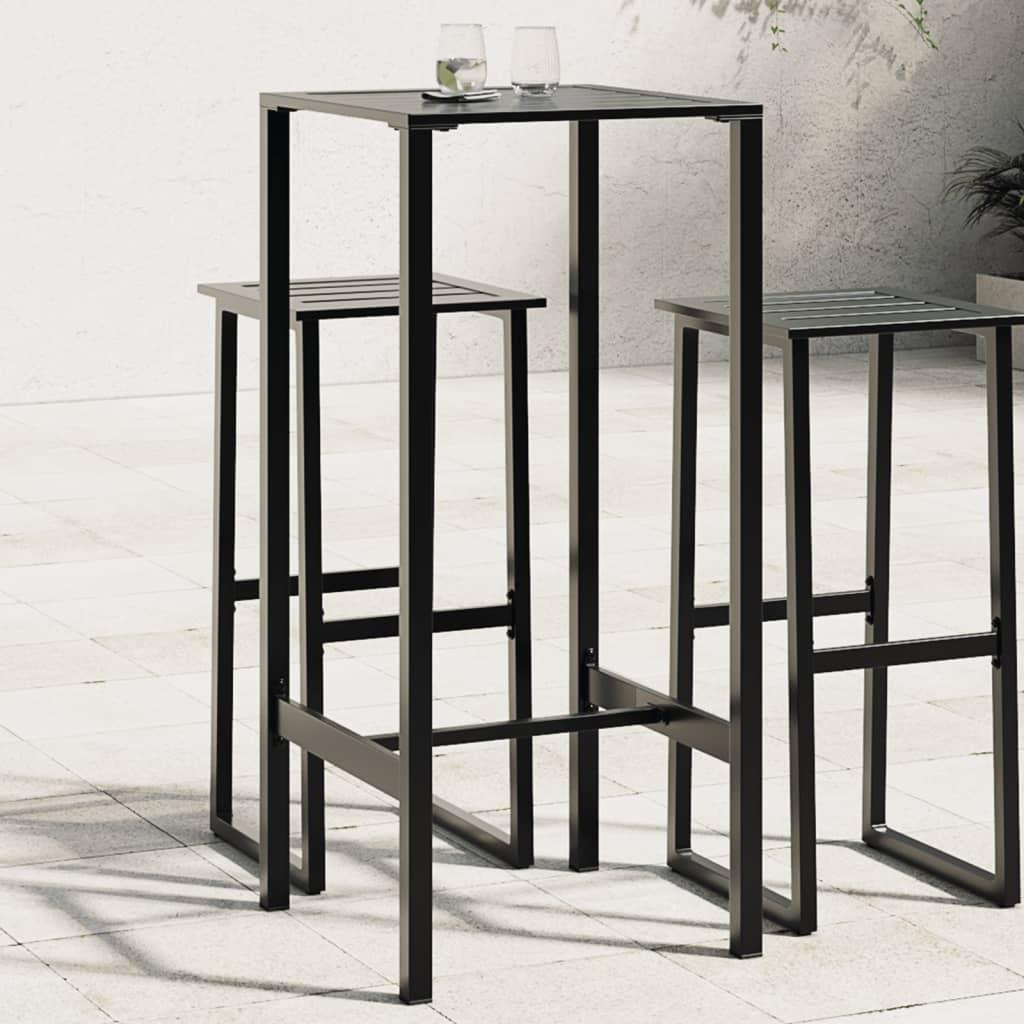 Mesa alta de bar acero recubrimiento polvo negro 100x100x110 cm