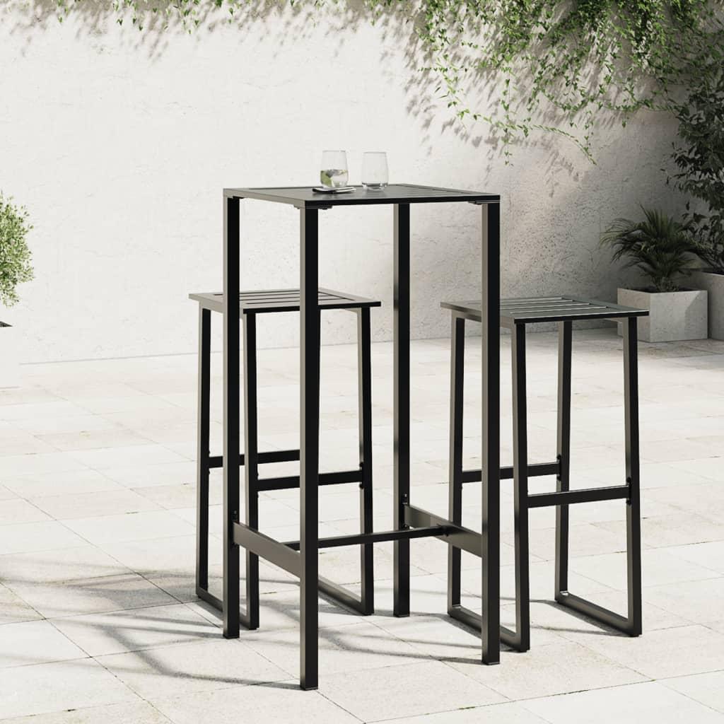 Mesa alta de bar acero recubrimiento polvo negro 100x100x110 cm