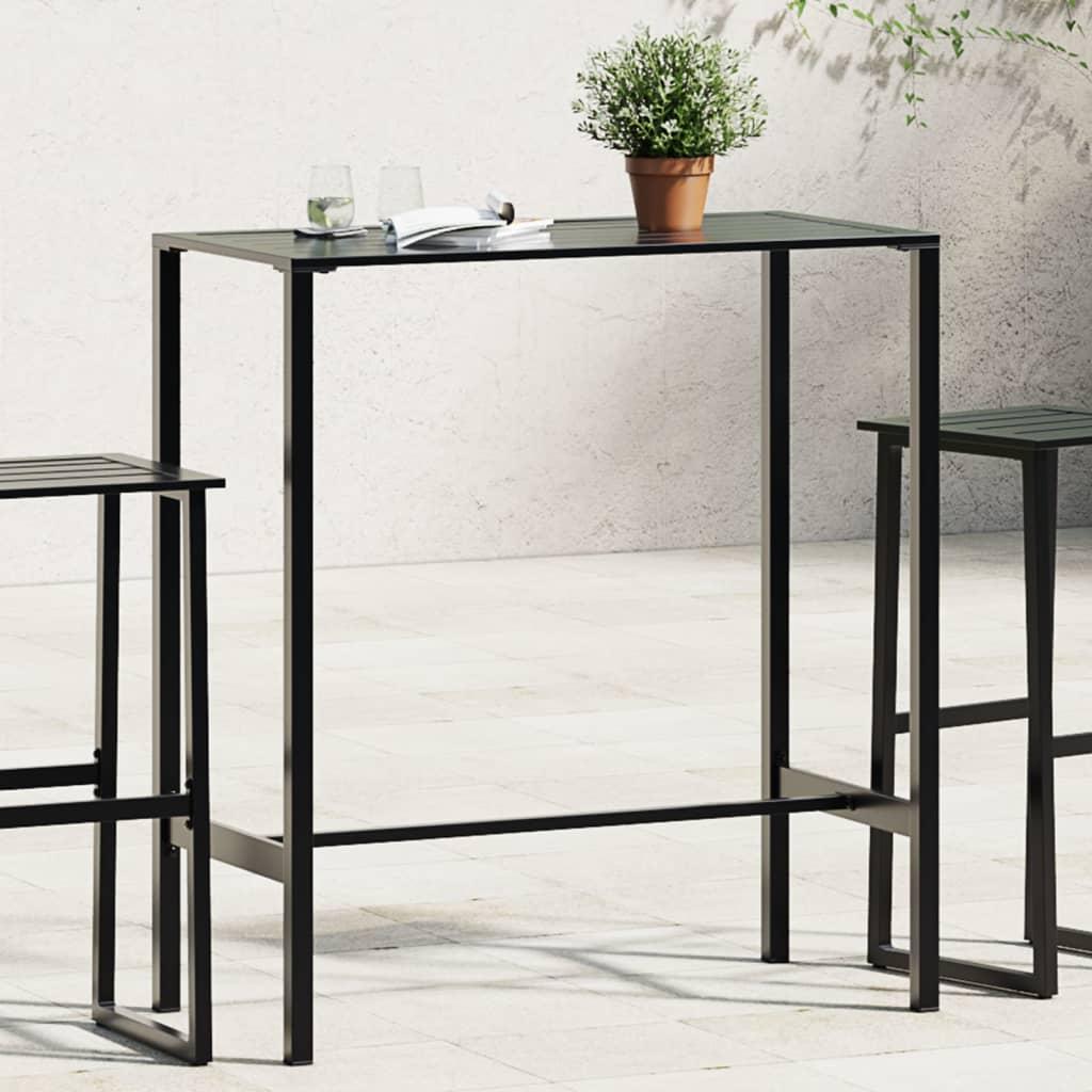 Mesa alta de bar acero recubrimiento polvo negro 100x100x110 cm
