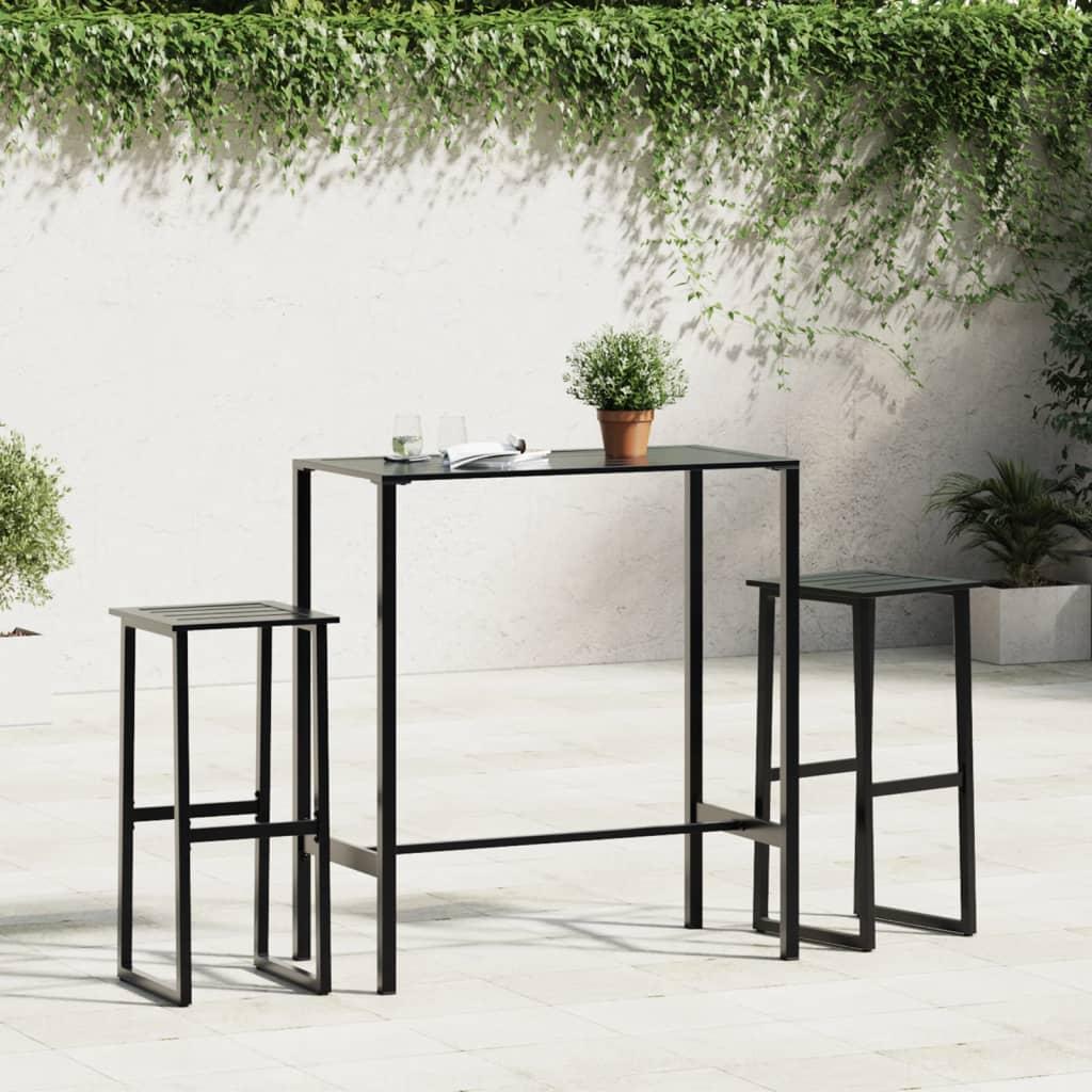 Mesa alta de bar acero recubrimiento polvo negro 100x100x110 cm