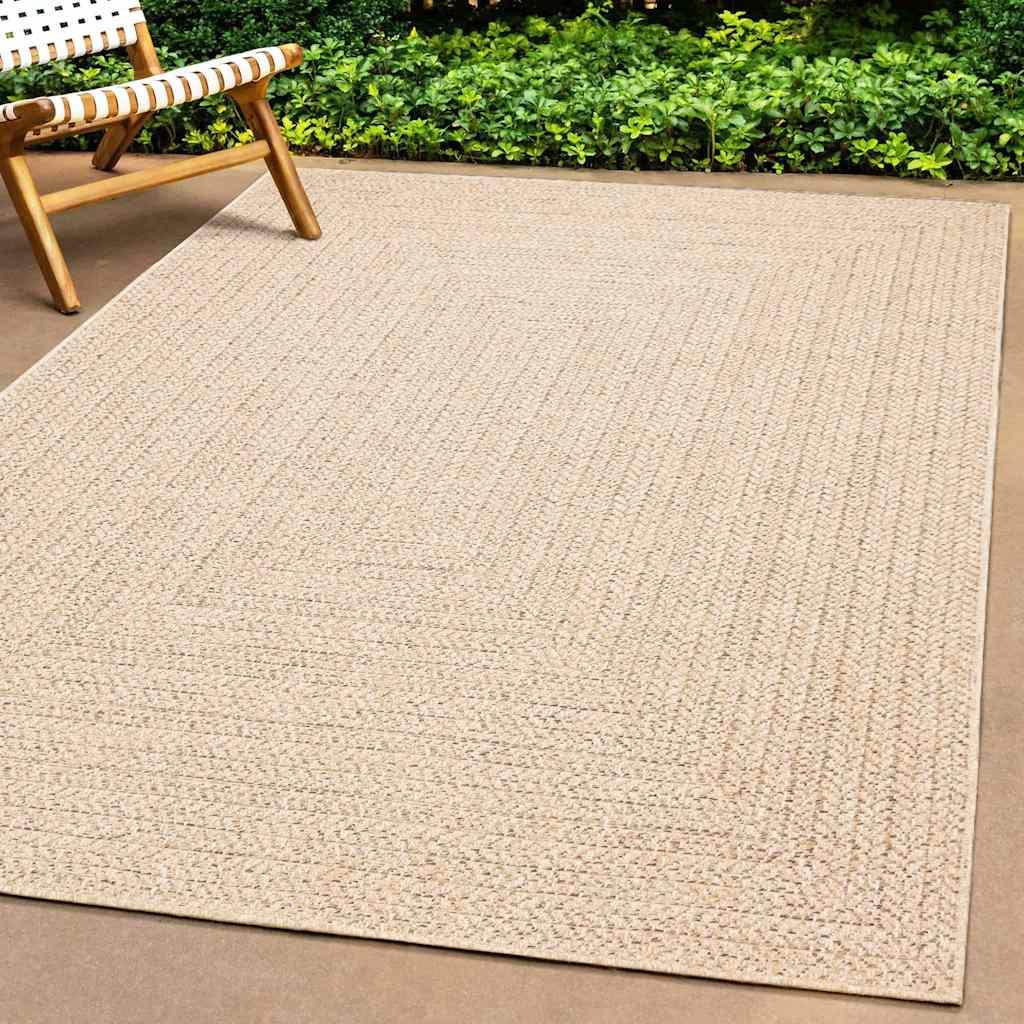 Alfombra ZIZUR apariencia de yute interior y exterior 160x230 cm